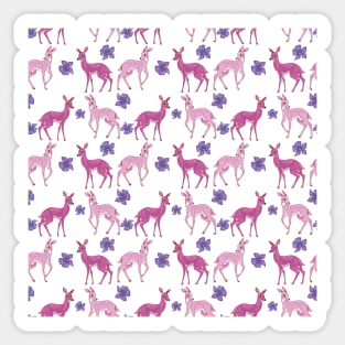 Pink Deer Pattern Sticker